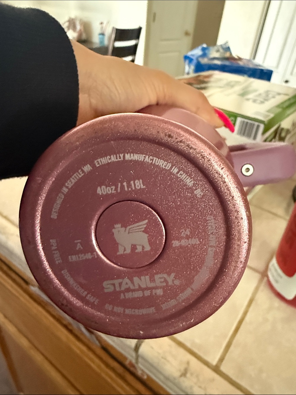 Stanley Metallic Plum Travel Tumbler with Handle - Picture 2 of 2